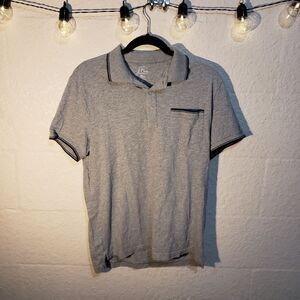 J. Crew Gray and Navy Blue Polo Shirt Size Medium
